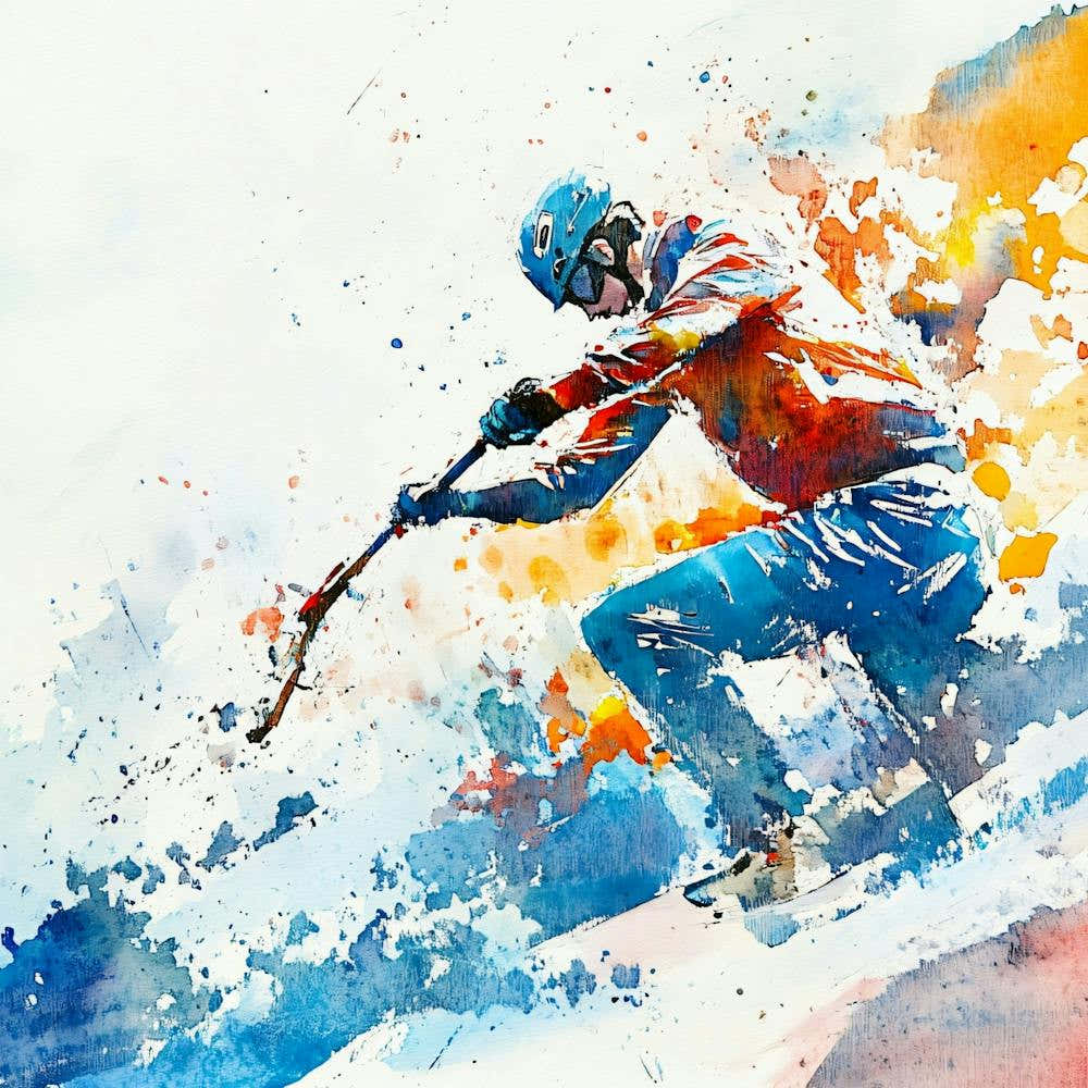 Watercolor Skier