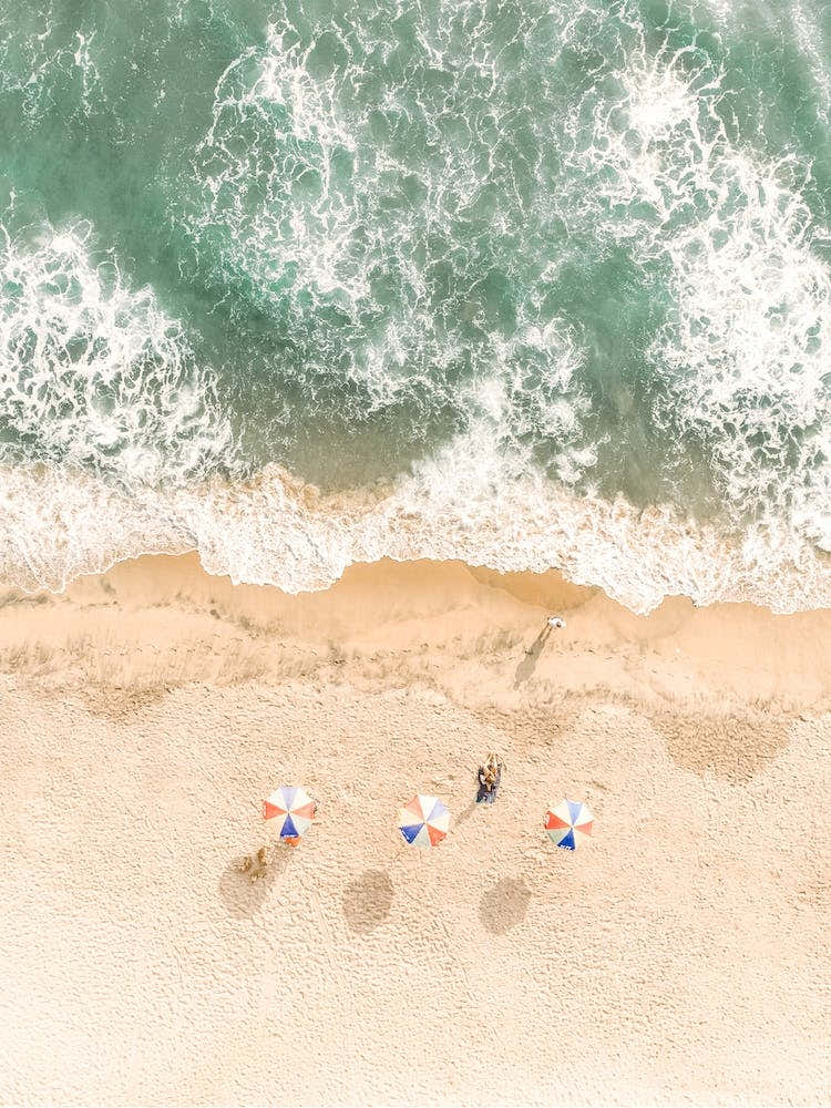 Aerial Beach Umbrellas