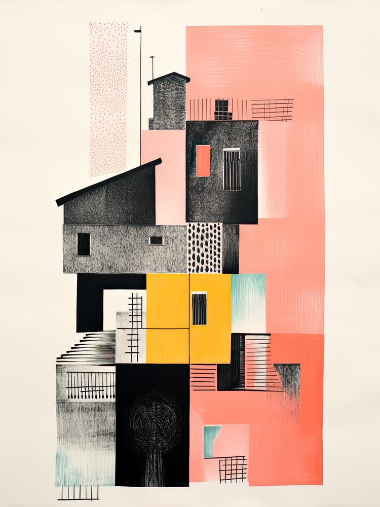 A House In Stockholm, Abstract Risograph Style 2