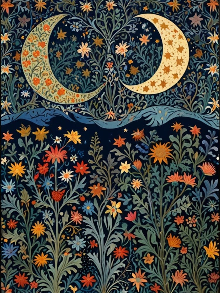William Morris Moon And Flowers 83
