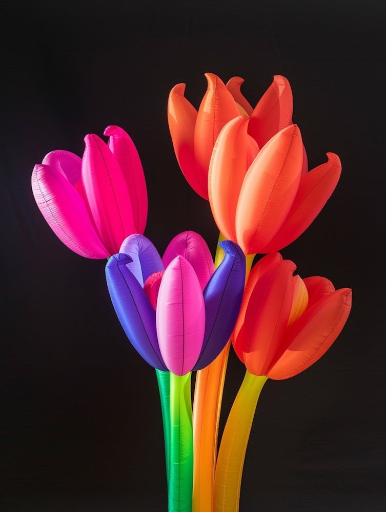 Bright Inflatable Flowers Fuchsia 2