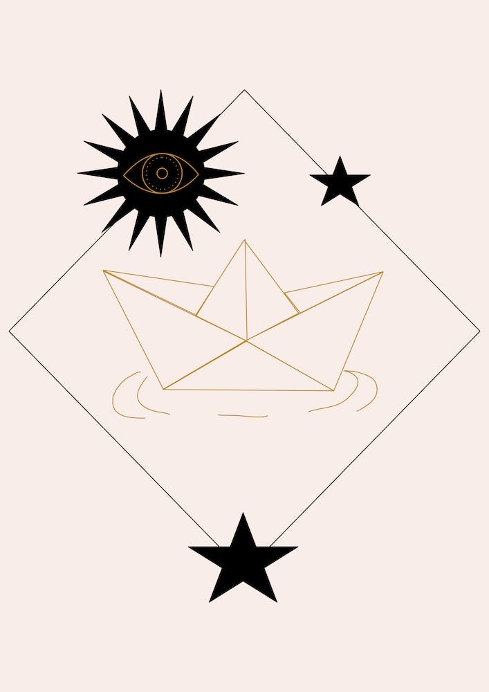 Paper Boat And Devil Eye