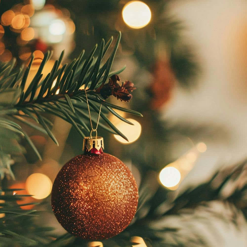 Christmas Ornaments On A Christmas Tree