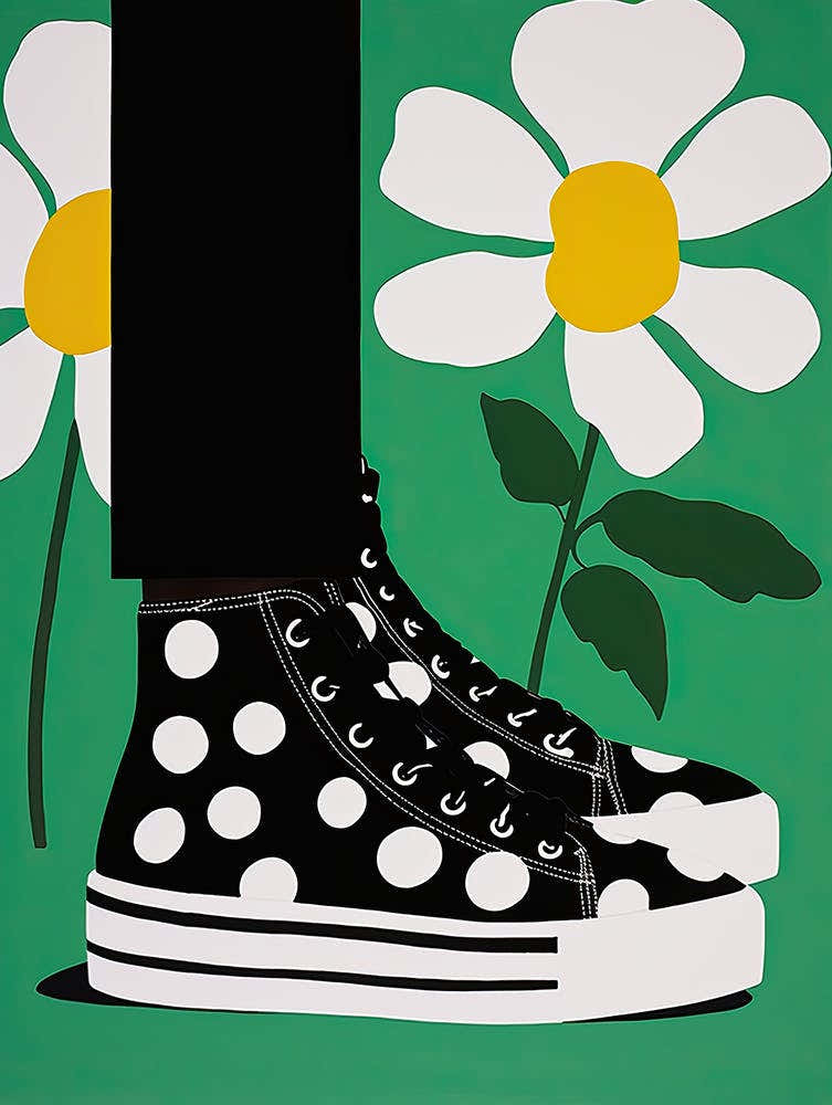 Footwear Fusion Fantasia: Sneakers and Flowers