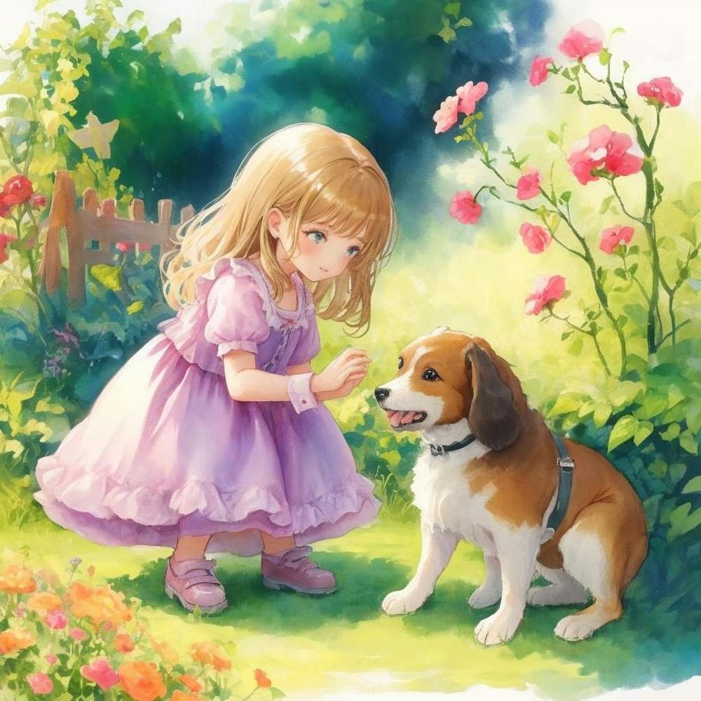 Beautiful Little Girl Playing With Her Do 1 (1)