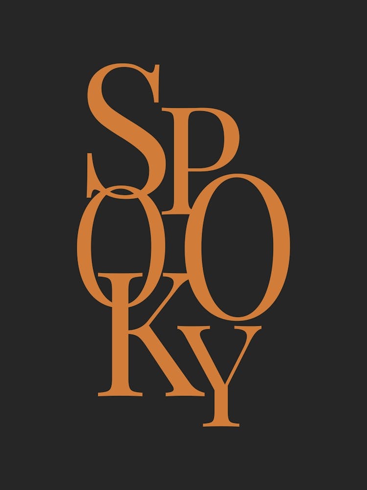 Modern Spooky Typography - Orange & Black