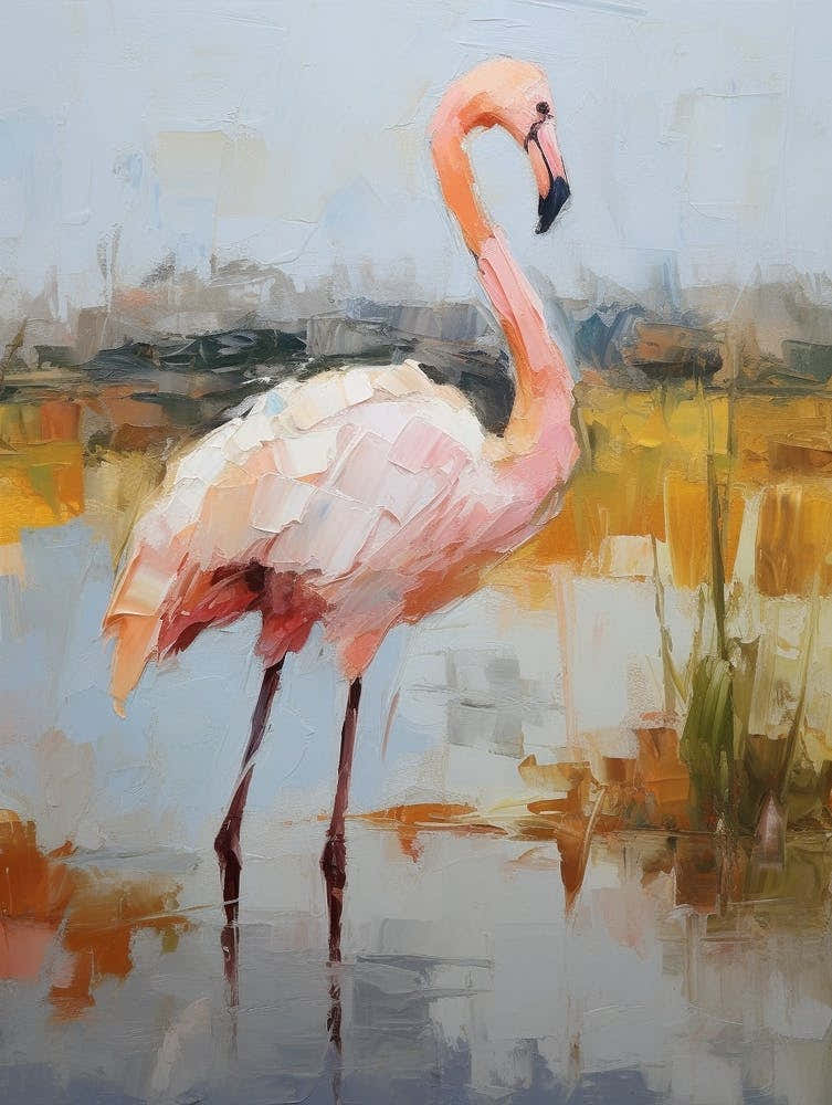 Bird Painting Greater Flamingo 2