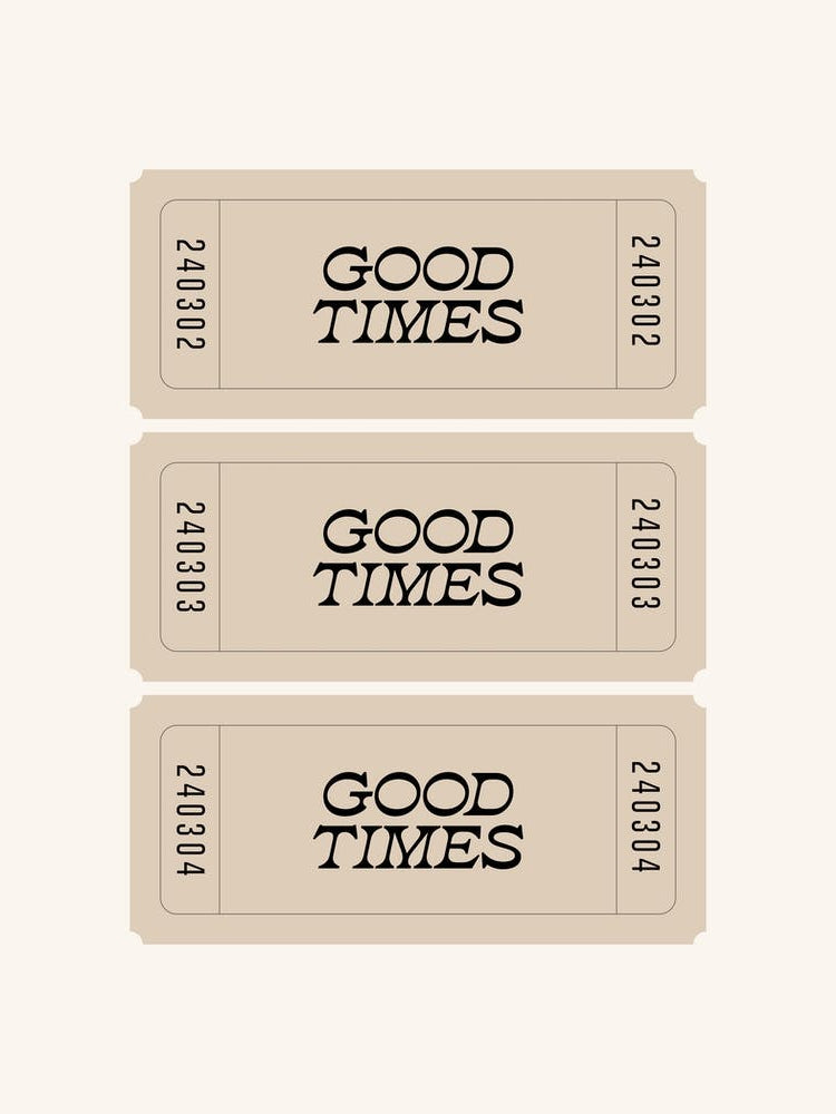 Beige Good Times Retro Ticket