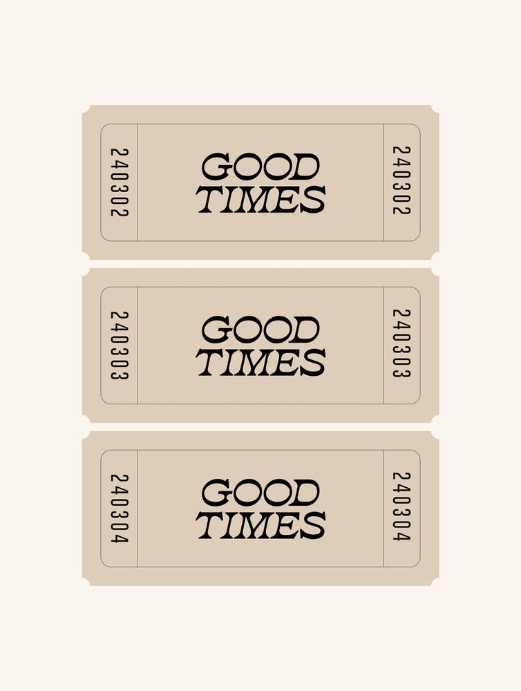 Beige Good Times Retro Ticket