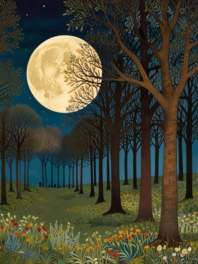 William Morris Moonlight In The Woods 40