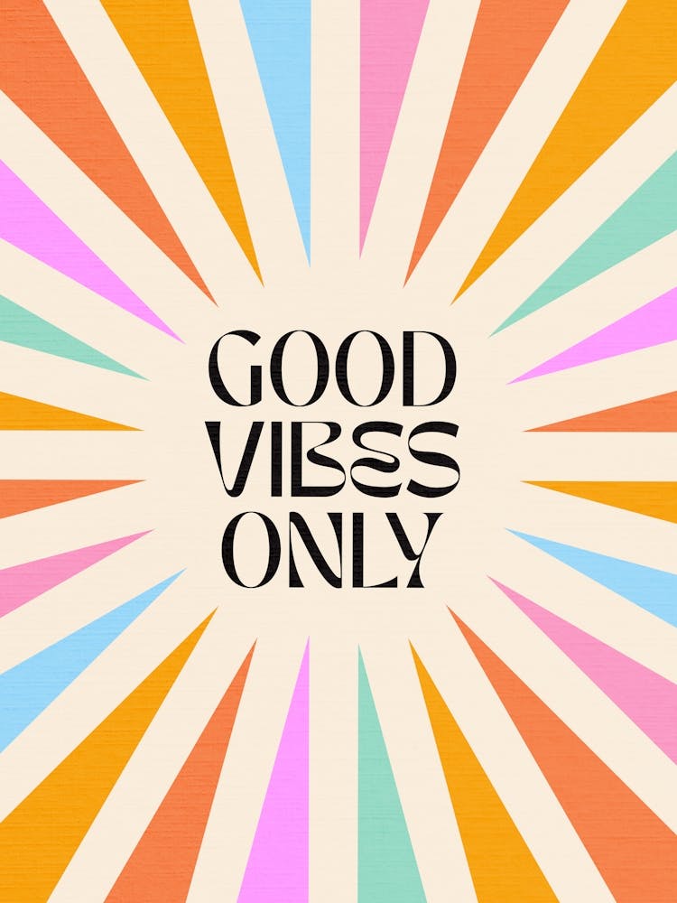 Good Vibes Only Retro Rainbow