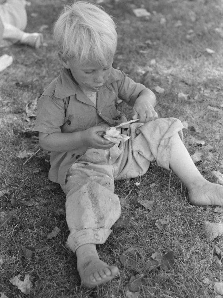 Little Boy Enjoys His Ice Cream, Fourth Of July, Vale, Oregon By Russell Lee