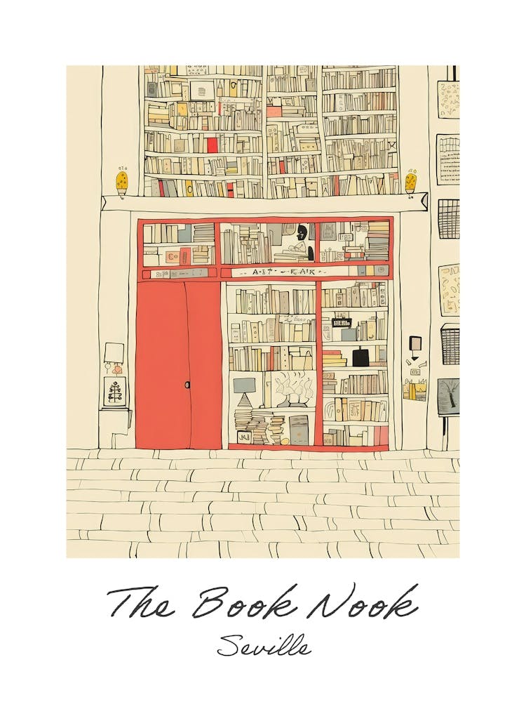 Seville The Book Nook Pastel Colours 1 Poster