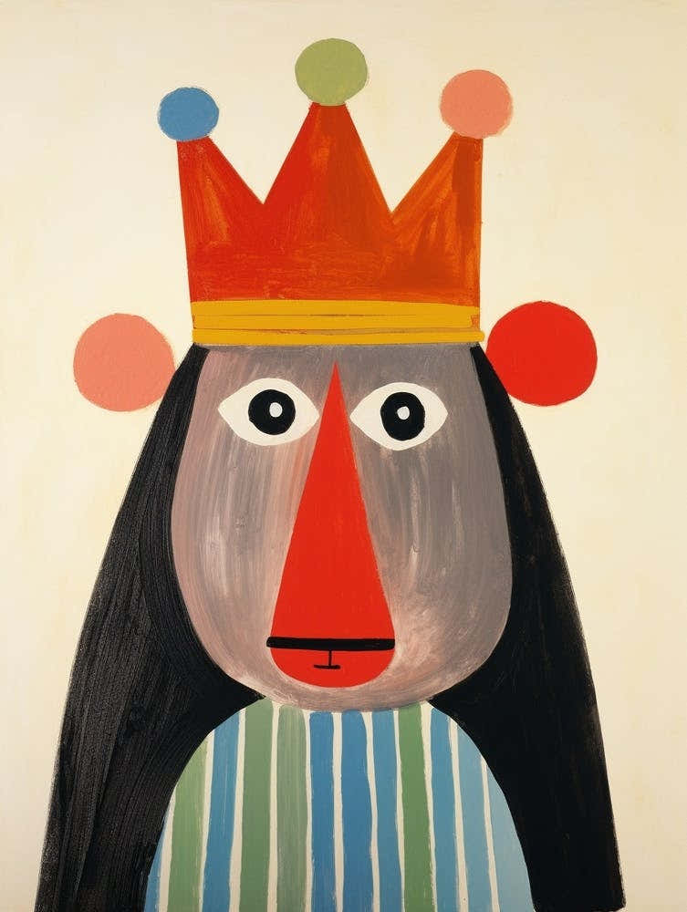 Little Baboon 1 Wearing A Crown