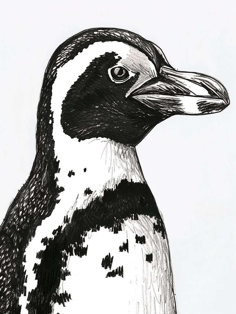 African Penguin Staring Curiously 4