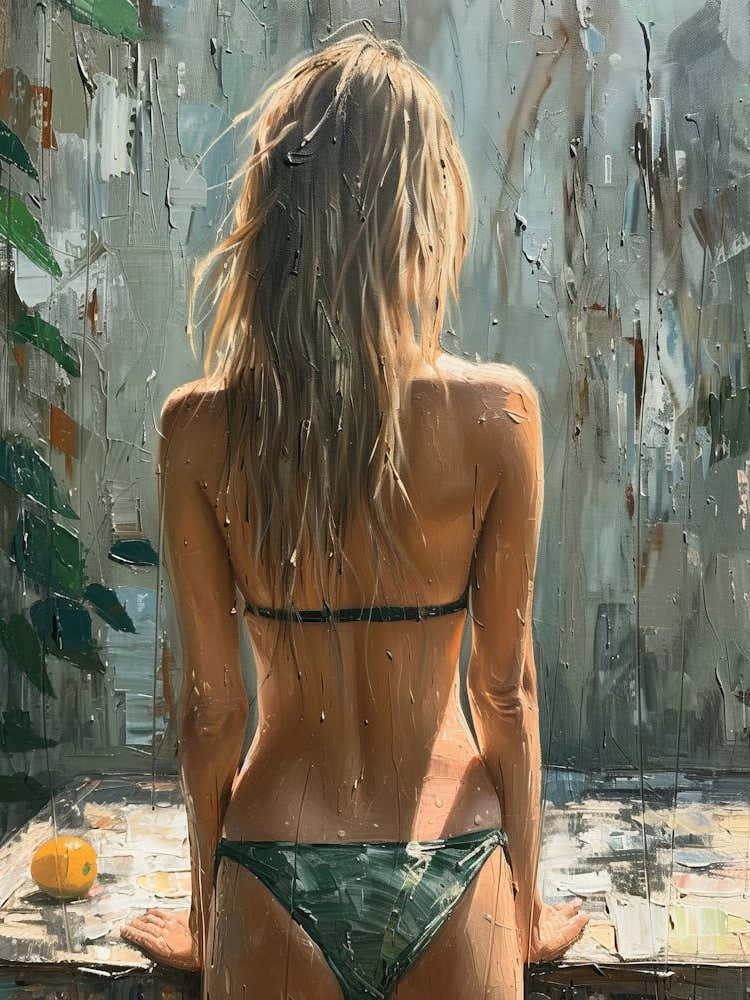 Back View Of Woman In Bikini