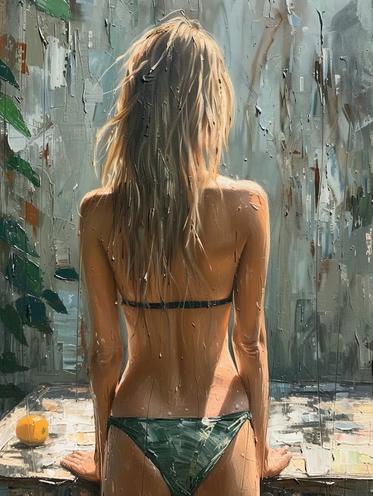 Back View Of Woman In Bikini