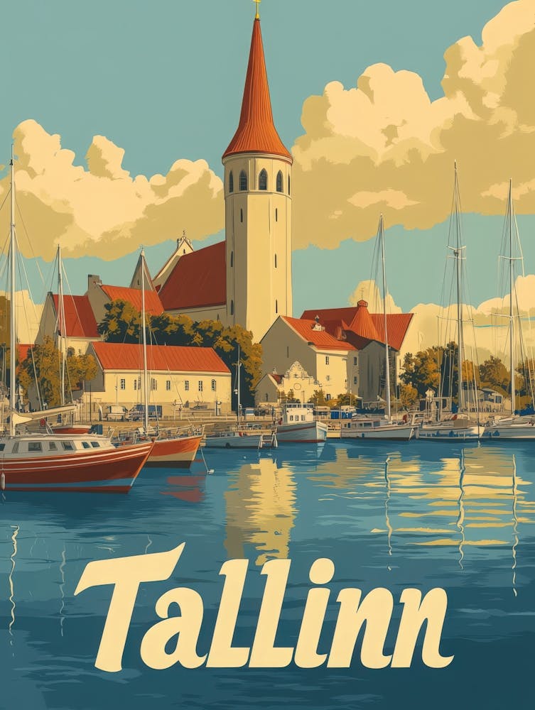 Aihrgdesign A Retro Travel Poster For Tallinn 3