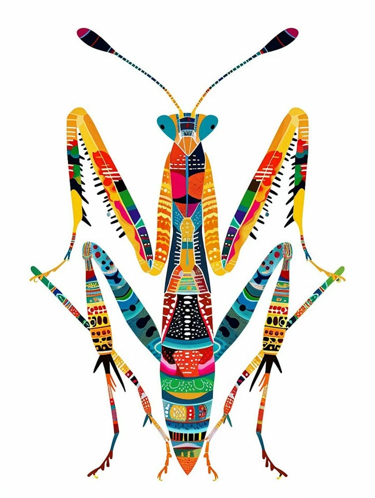 Colourful Insect Illustration Praying Mantis 4