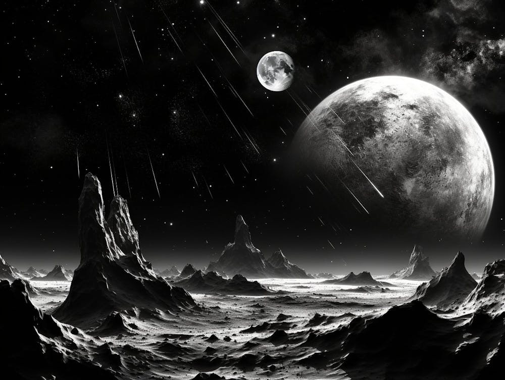 Space Abstract Black And White 7