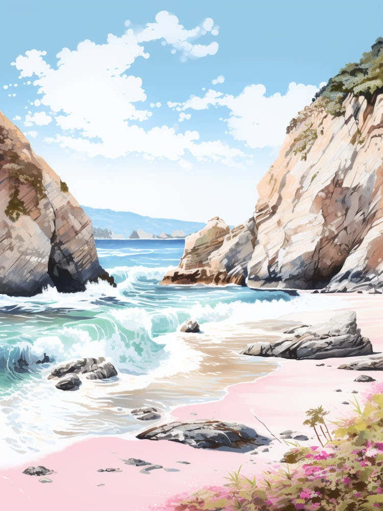 A Sketch Of Pfeiffer Beach, Big Sur California Usa 4