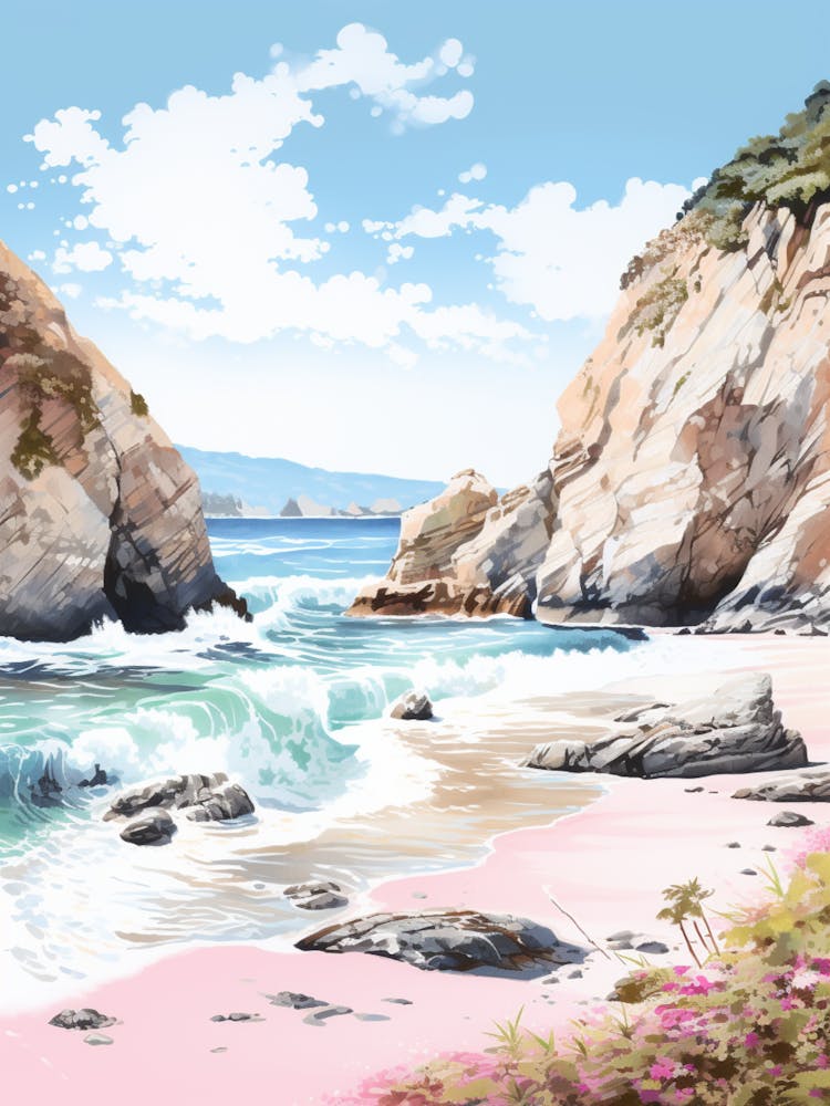 A Sketch Of Pfeiffer Beach, Big Sur California Usa 4