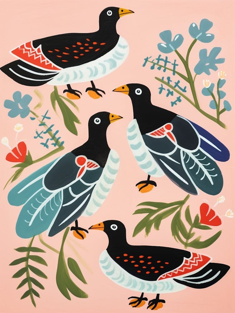 Folk Style Bird Painting Seagull 5