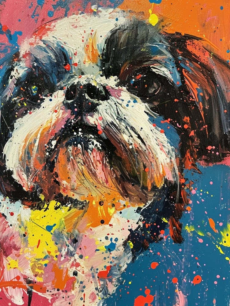 Shih Tzu Acrylic Painting 9