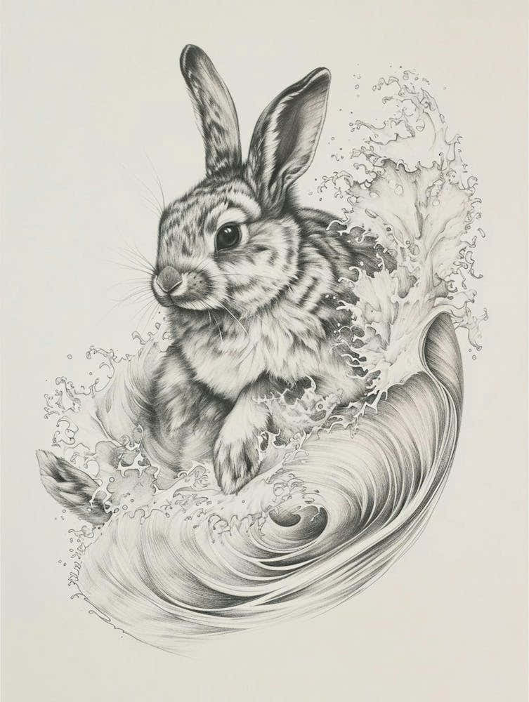 Florida White Rabbit Drawing 4