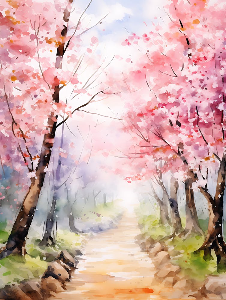 Beautiful Watercolor Cherry Blossom 1