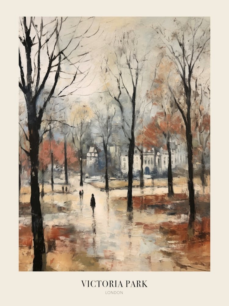 Winter City Park Poster Victoria Park London 1