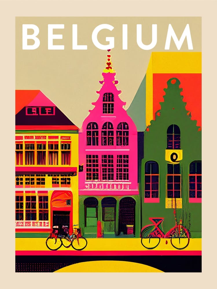 Belgium Vintage Travel Poster