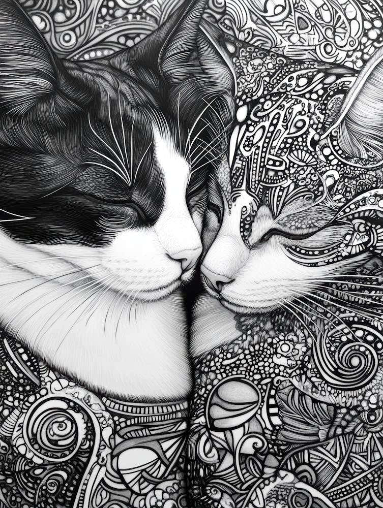 Two Cats In Love 1