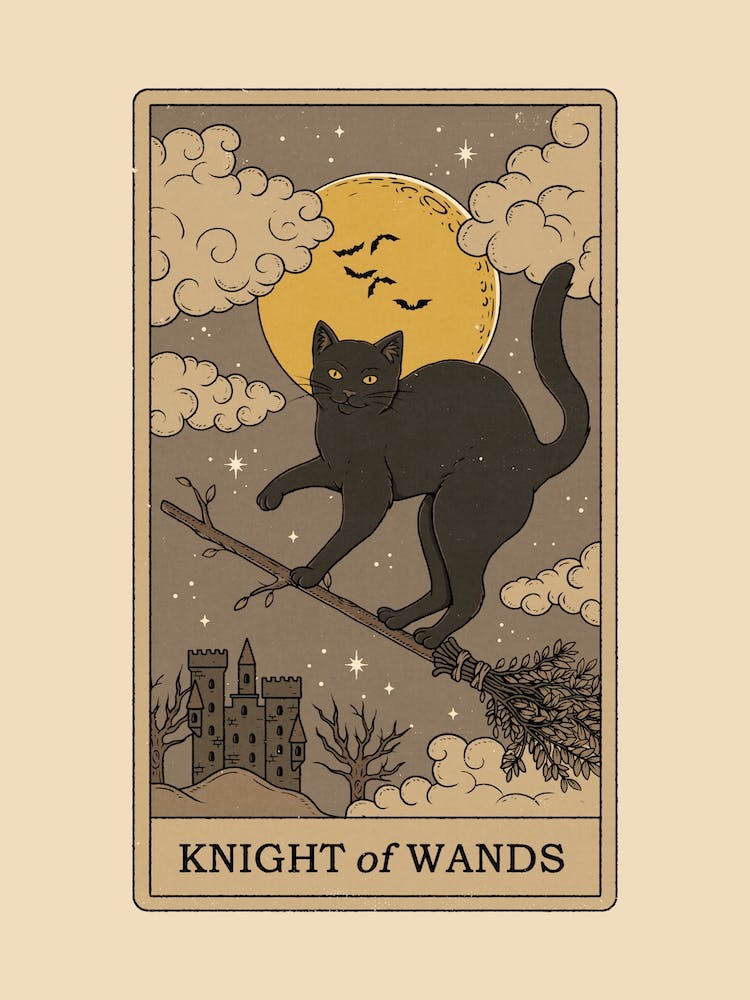 Knight Of Wands   Cats Tarot
