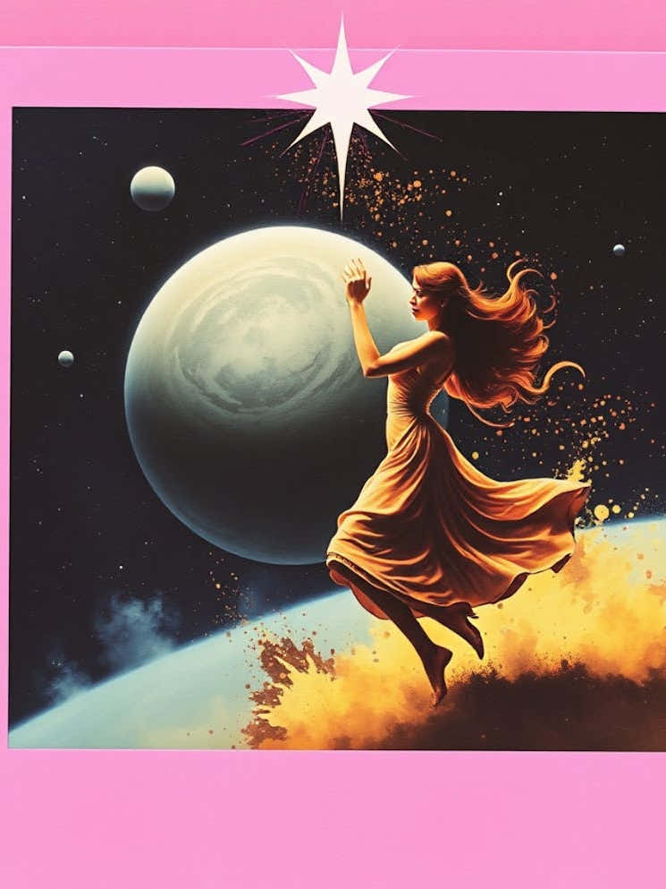 Starry woman Polaroid