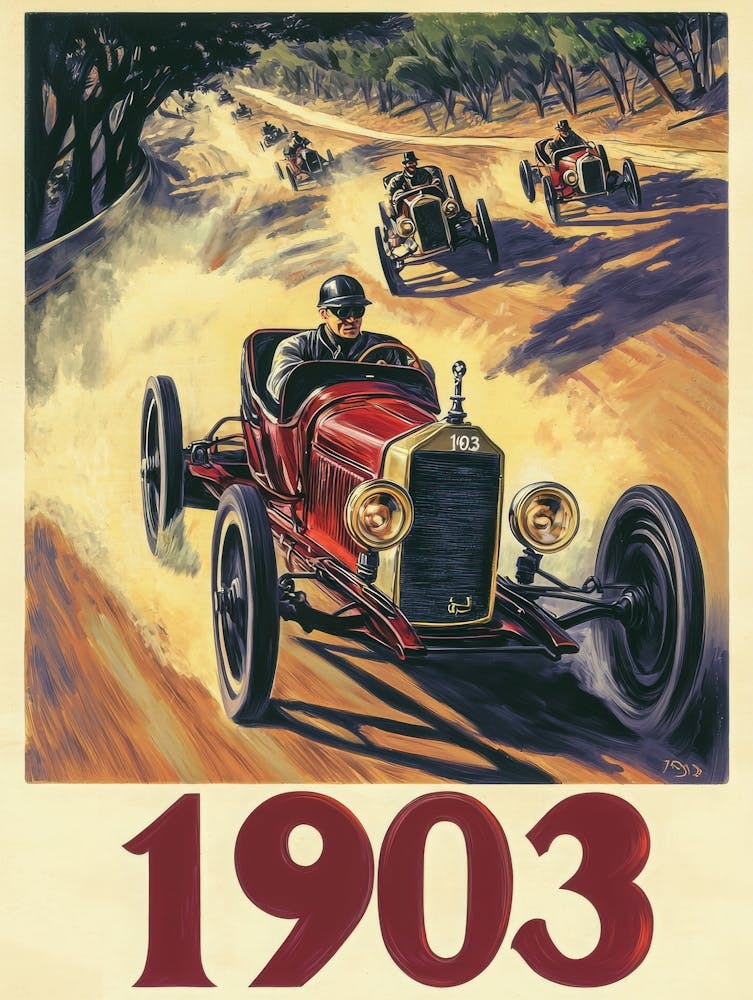 Aihrgdesign A Vintage Travel Poster Of An Early 1903 Automobi 36c87340 A906 48d3 907a 3e622571ce4c 3