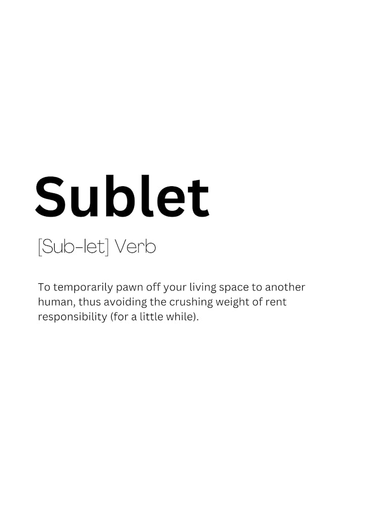 Sublet Definition Meaning