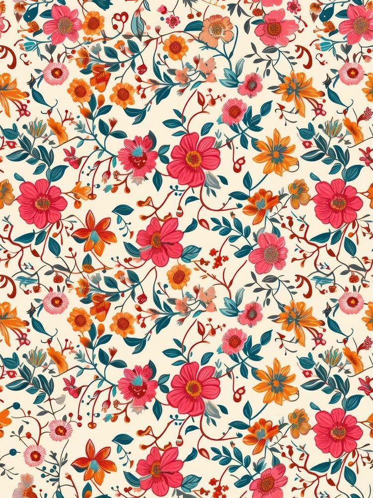 Petals Tango London Fabrics Floral Pattern 2