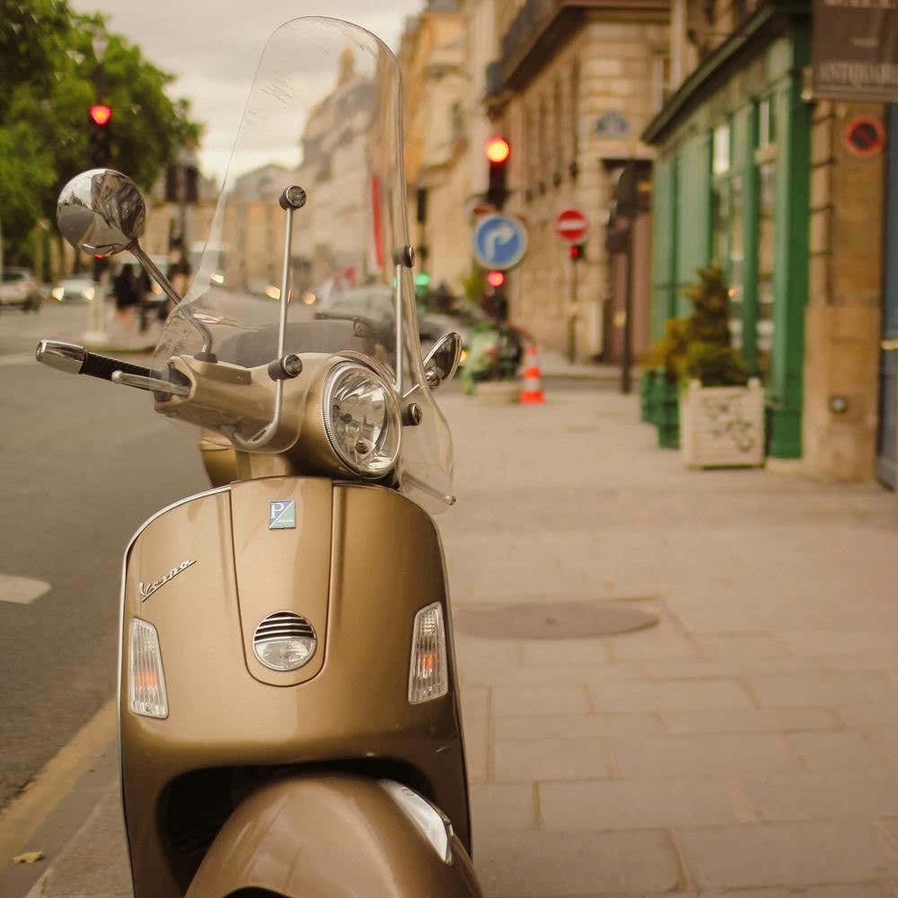Vespa In Paris Square