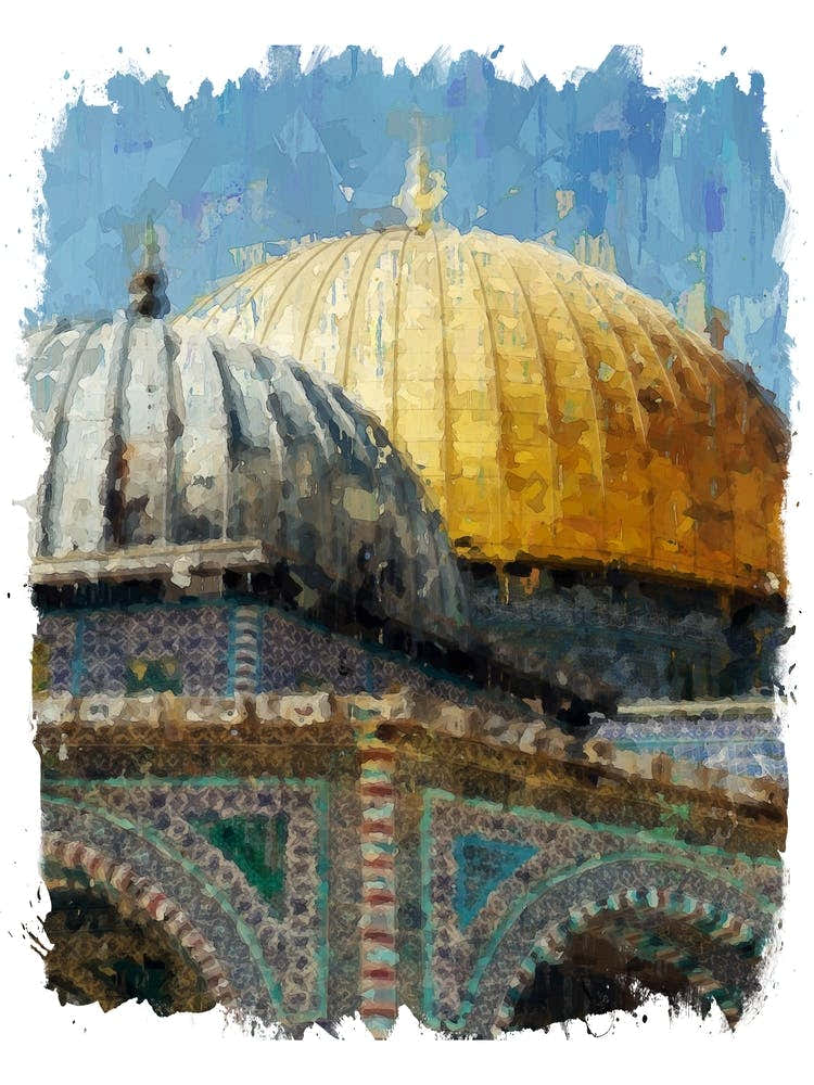 Al-Aqsa Mosque in Impressionist Digital Painting