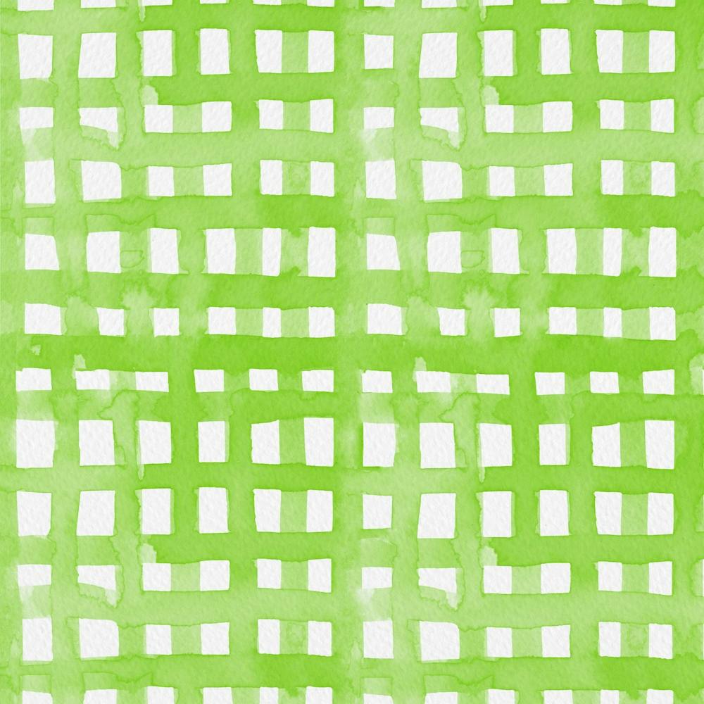 Watercolor Spring Green Grid