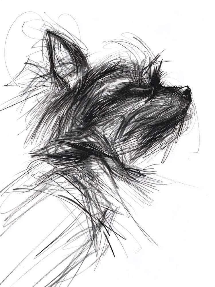 Yorkshire Terrier Dog Charcoal Line 1