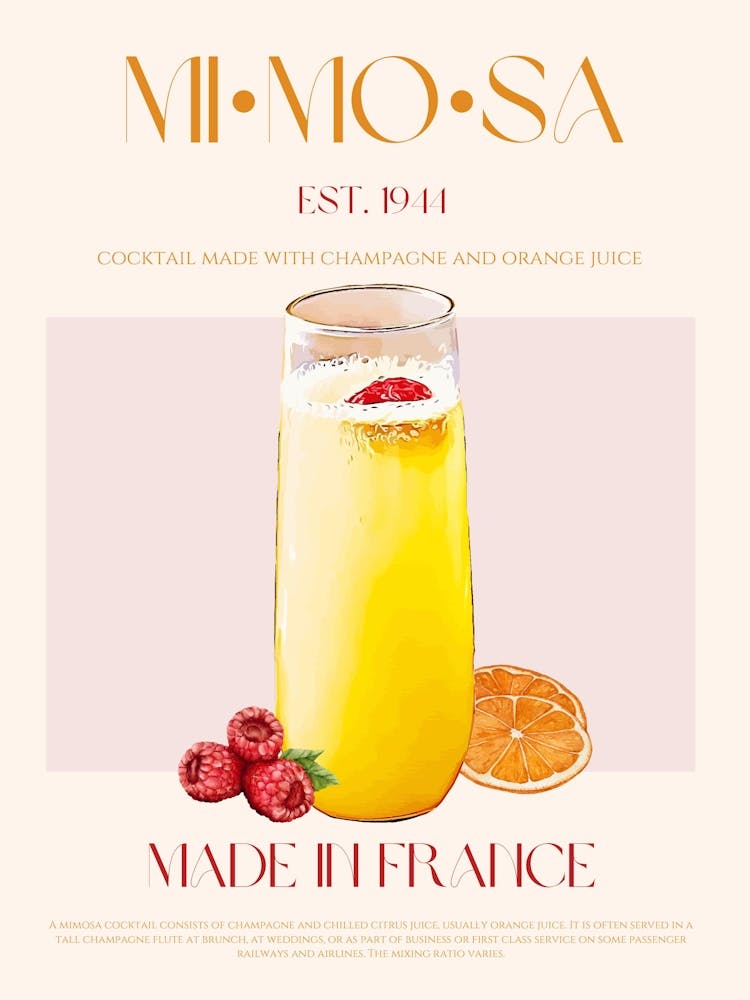 Mimosa Cocktail Mid Century