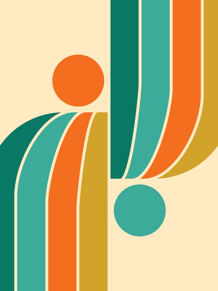 Arch Midcentury Modern Abstract Pattern Iv In Retro Vibes 01