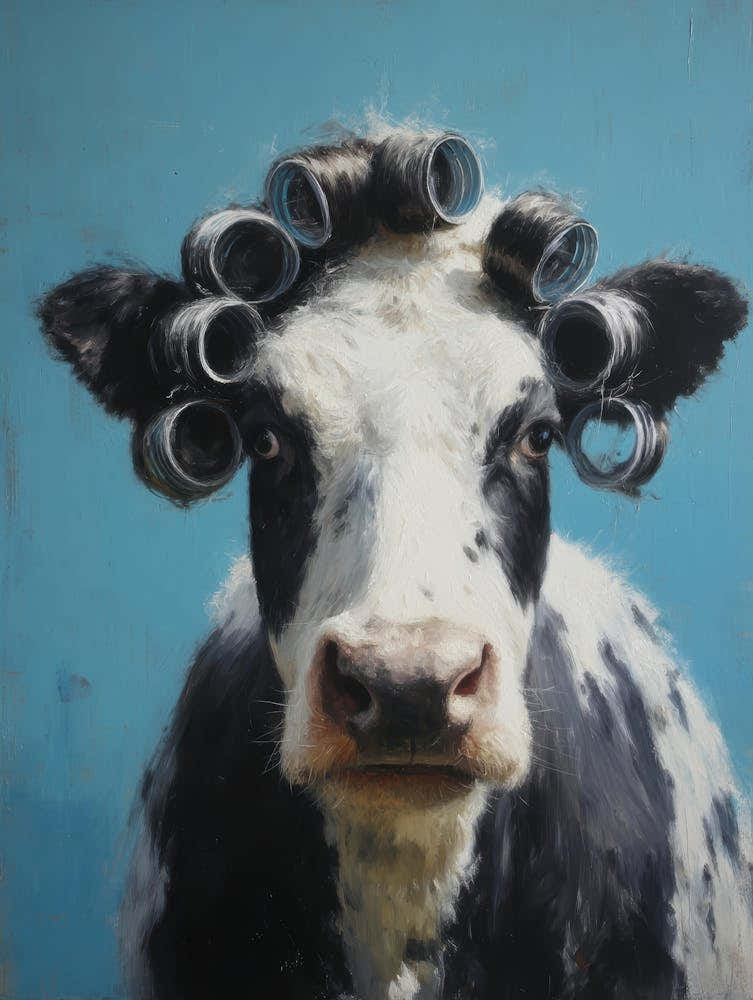 Cow With Curlers 4