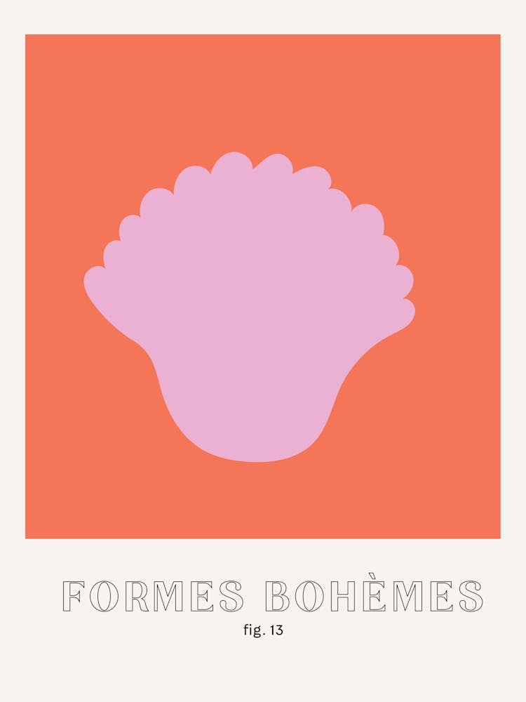 Formes Bohemes Bohemian Shape Sea Shell Vase Pink Orange
