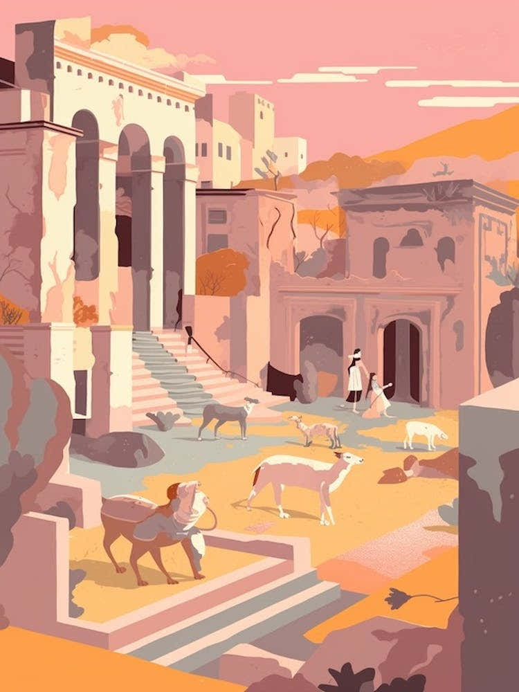 Pompeii, Italy Illustration