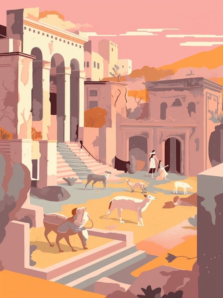 Pompeii, Italy Illustration