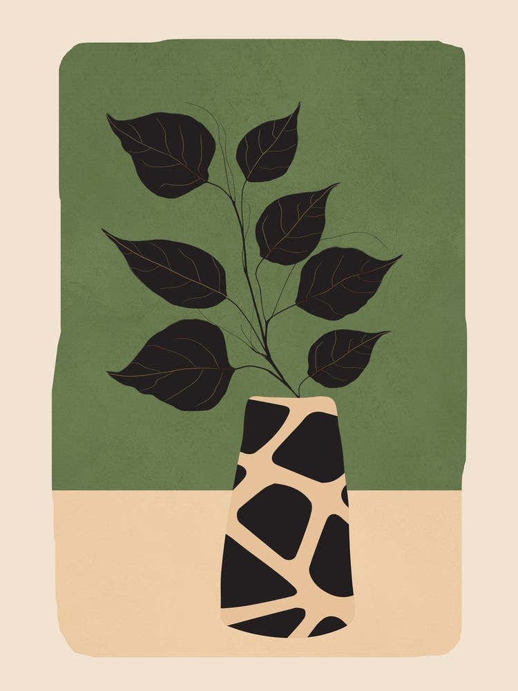 Modern Abstract Vase With Plant 2