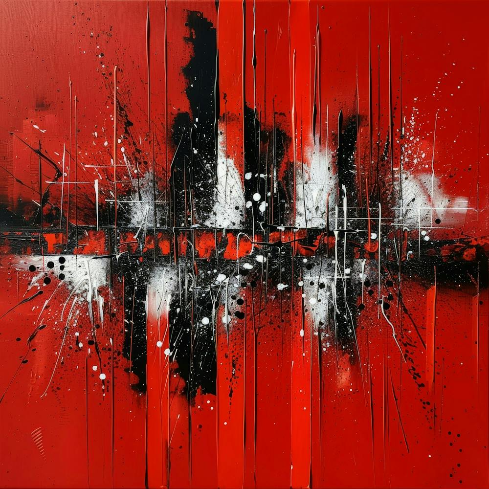 Abstract Red And Black Painting